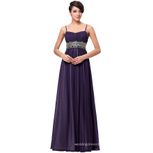 Kate Kasin Full-Length Spaghetti Straps Chiffon Long Dark Purple Evening Prom Party Dress 8 Size US 2~16 KK000184-2